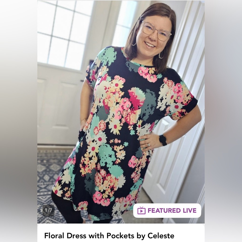 Celeste Black Floral Dress